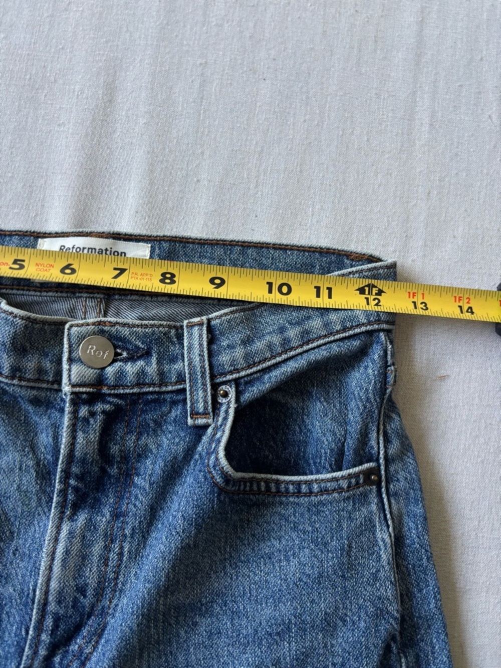 Reformation Liza High Rise Straight Jeans Laguna Wash Size 23 - Picture 11 of 14